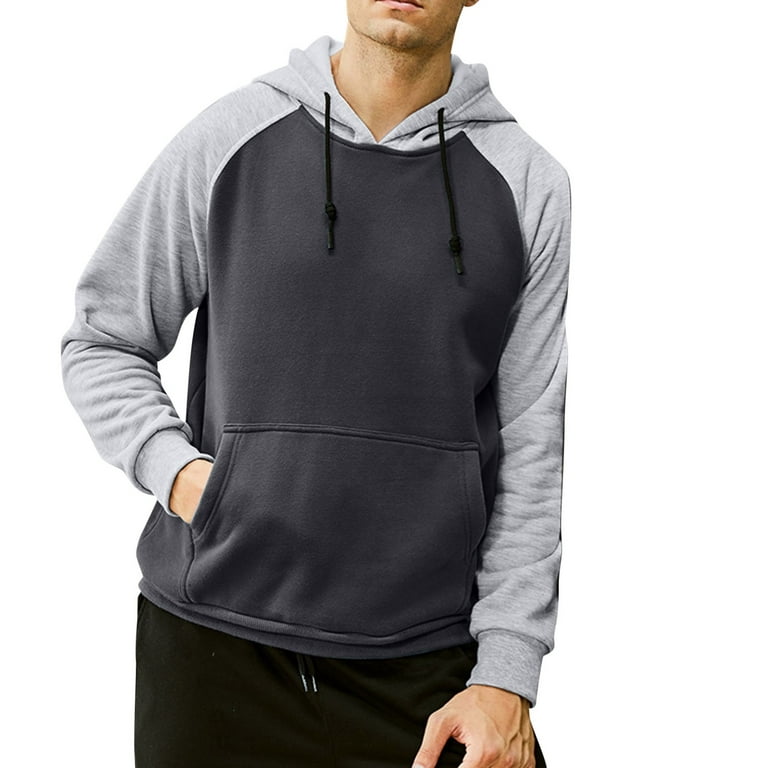 JDEFEG Hoodies for Men Oversized Hoodie Blanket Mens Casual Zipper Hoodie  Splicing Large Size Sweater Color Sweatshirt Mens Hoodies Polyester Dark  Gray Xl 