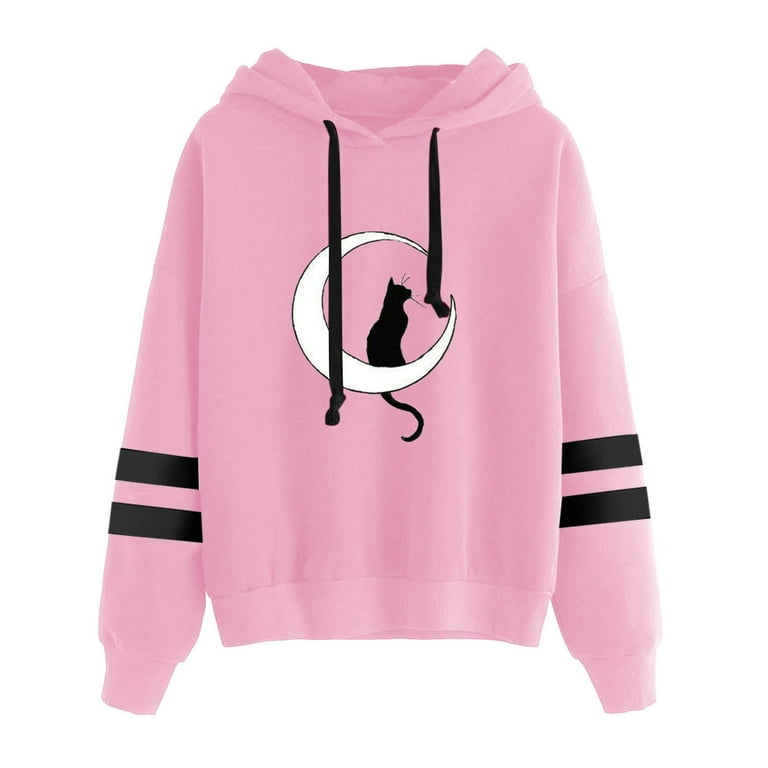  HUMMHUANJ Sweatshirt For Women Color Block Tops Casual,pink  things for women,hooded cardigan,womans tops,resale items,free stuff under  1 dollar,plus size sweatshirt : Clothing, Shoes & Jewelry