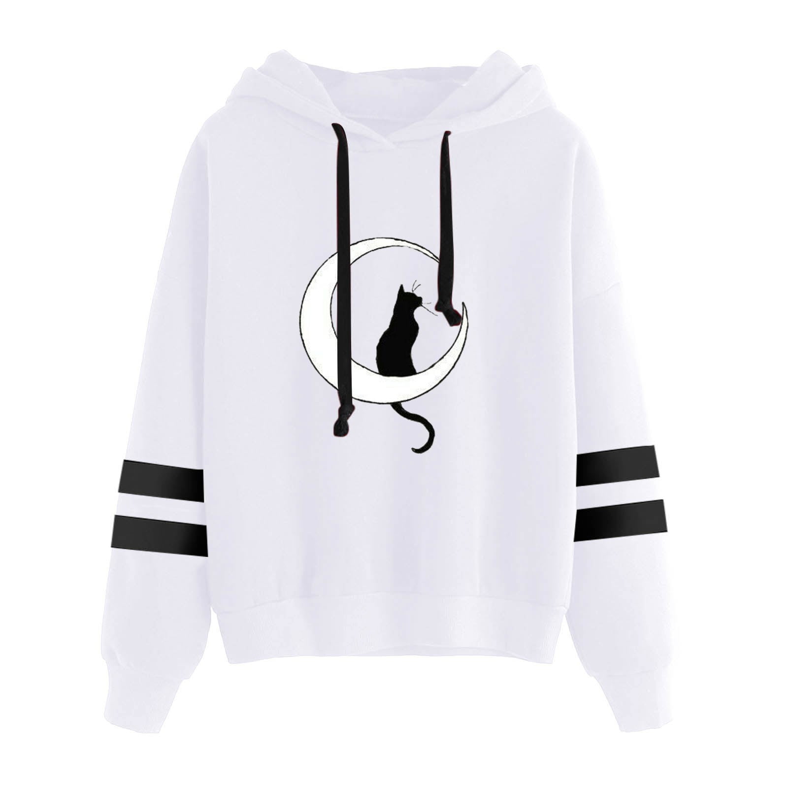  JIOEEH Hoodies for Women Long Sleeved USA Letter black and  white shirts for women girls clothes clearance my open orders recently  viewed items by me long sleeve linen shirt women 