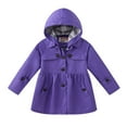 thumbnail image 1 of JDEFEG Kids Jackets Boys Size 7/8 Toddler Kids Girls Boys Casual Button Soild Jacket Coat Long Sleeve Hooded Thicken Outerwear Windbreaker Kids Coat Winter Boy Nylon,Spandex Purple 150, 1 of 5