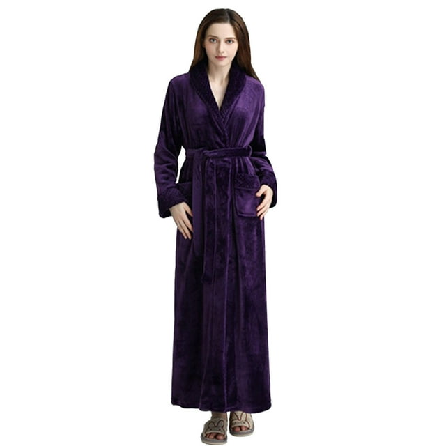 JDEFEG Ladies House Coats and Or Robes Womens Robe Soft Plush Bathrobe