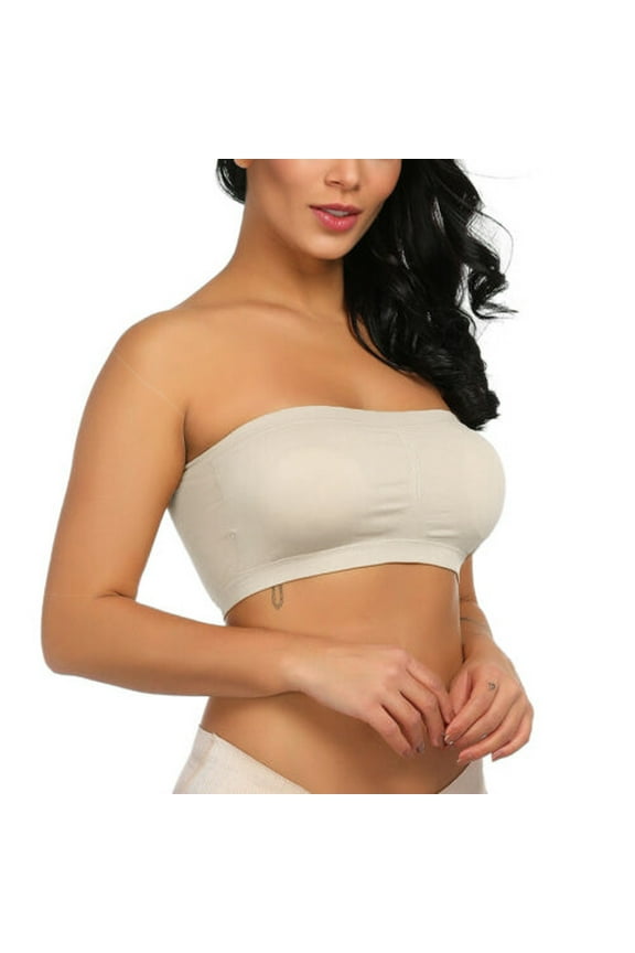 Leotard Sheer Cut Out Adult Size Plus Padded Stretchy Top Strapless Bra Bandeau Double Women Tube Tops for Women with Bra Cotton Brown Xl