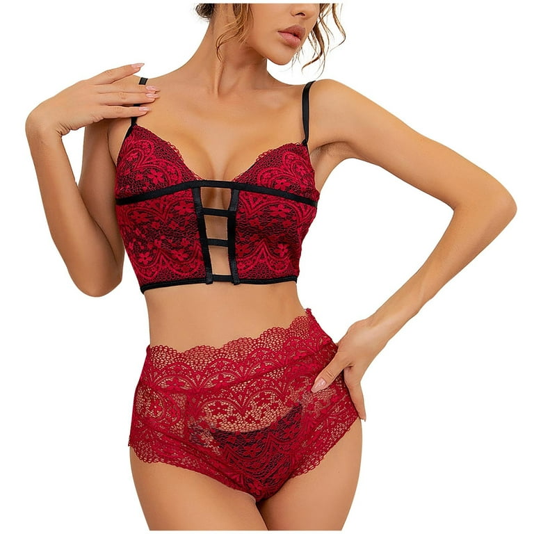JDEFEG Open Cup Lingerie Set with Robe Ladies Hollow Embroidery European  and American Hot Girls Underwear Suit Lingerie Lingerie for Women Plus Size