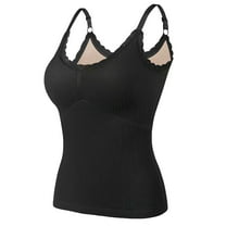 Sleeveless Thermal Shirts for Women V Neck Vest with Built in Bra Underwear  Thermal Tank- skin color 
