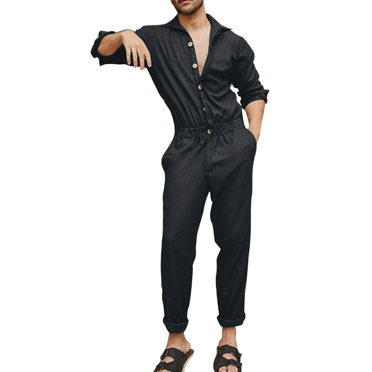 Casual Simplicity Solid Pocket Buckle O Neck Loose Jumpsuits(4 Colors) Casual Simplicity Solid Pocket Buckle O Neck Loose Jumpsuits(4 Colors)