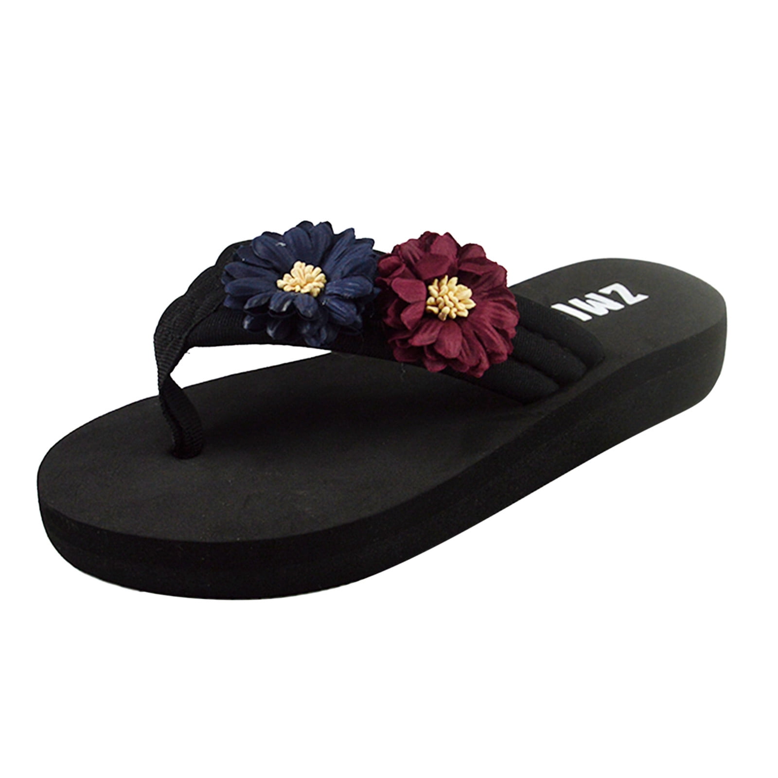 JDEFEG Memory Foam Sandals for Women Size 7 Beach Toe Fashion Sandals Women's Toe Clip Women's Summer Wedge Clip Bottomed Sandals Women's Sandals Wide Width Slingback Shoes Red 40