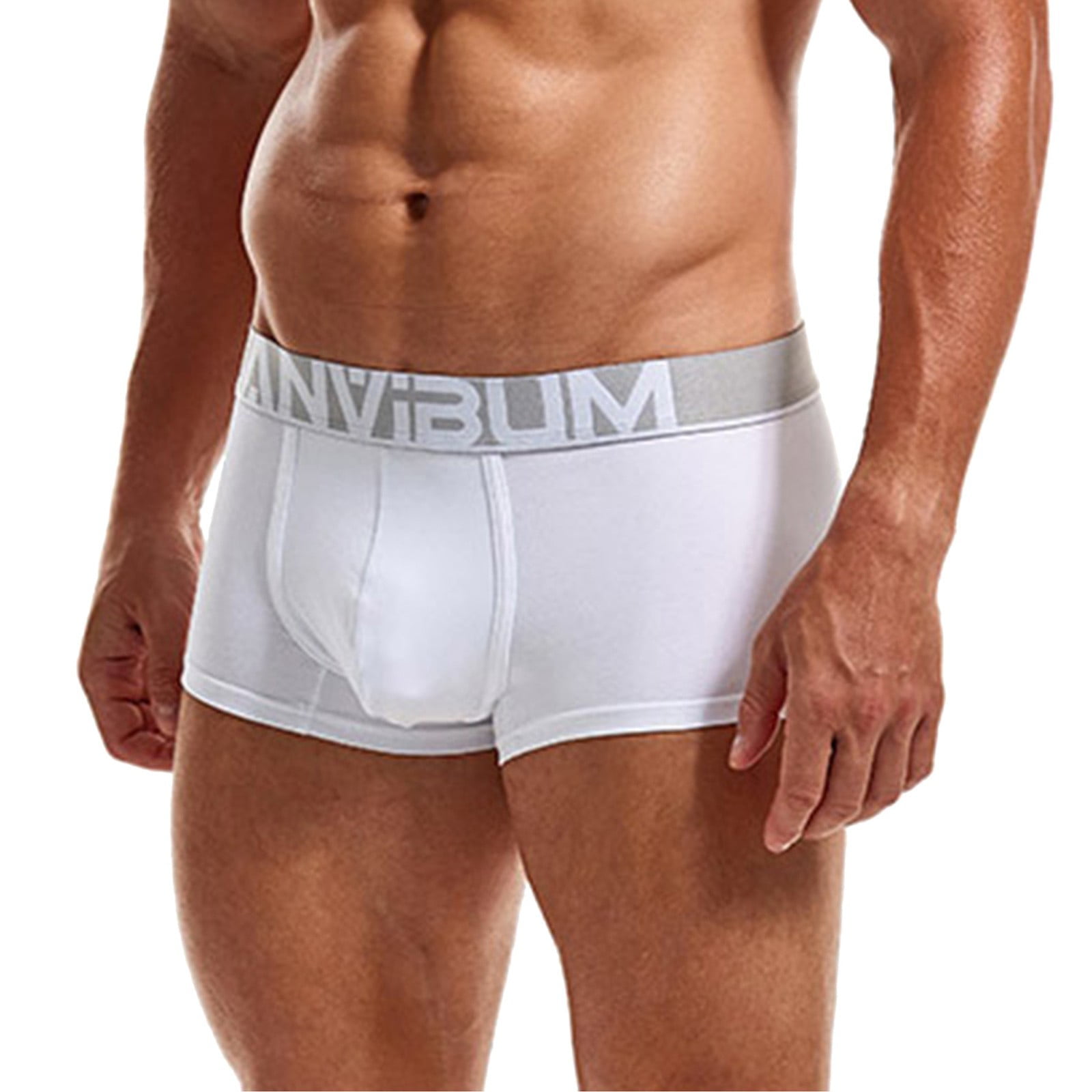 JDEFEG Mens Underpants Briefs Solid Double Sports Briefs Color Tripod Low  Men's Underwear Waist Men's Underwear Stealth for Men Underwear Polyester