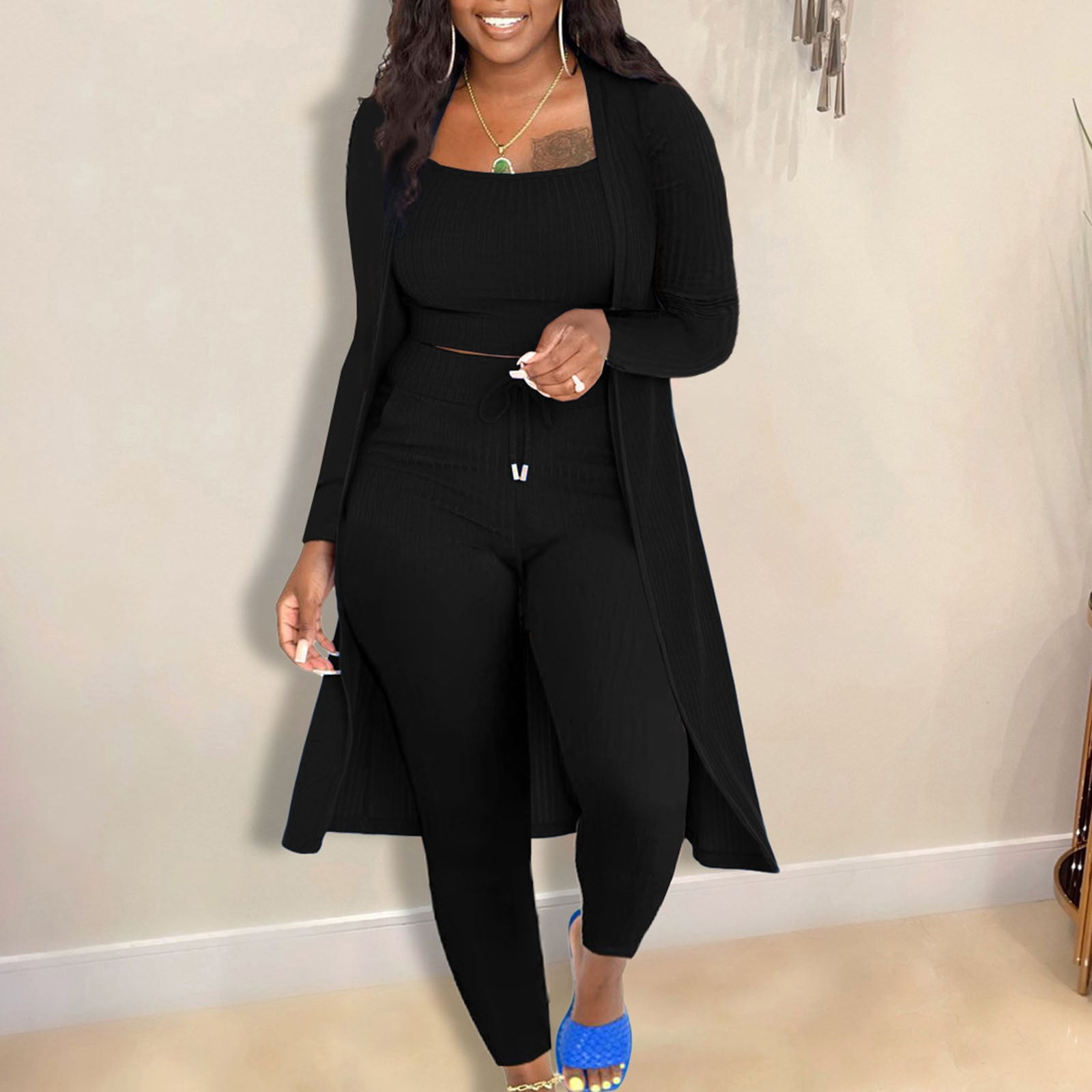 JDEFEG Mother Of Bride Pant Suits Fall Winter Women Stretchy Wear