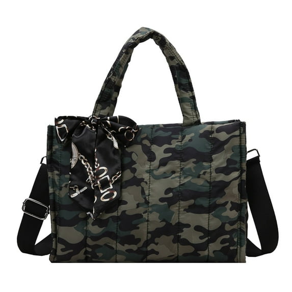 JDEFEG Nylon Shoulder Bag Tote Bag for Women Waterproof Nylon Tote Handbag Large Shoulder Bag with Zip for School Travel Shopping Daily Use B One Size