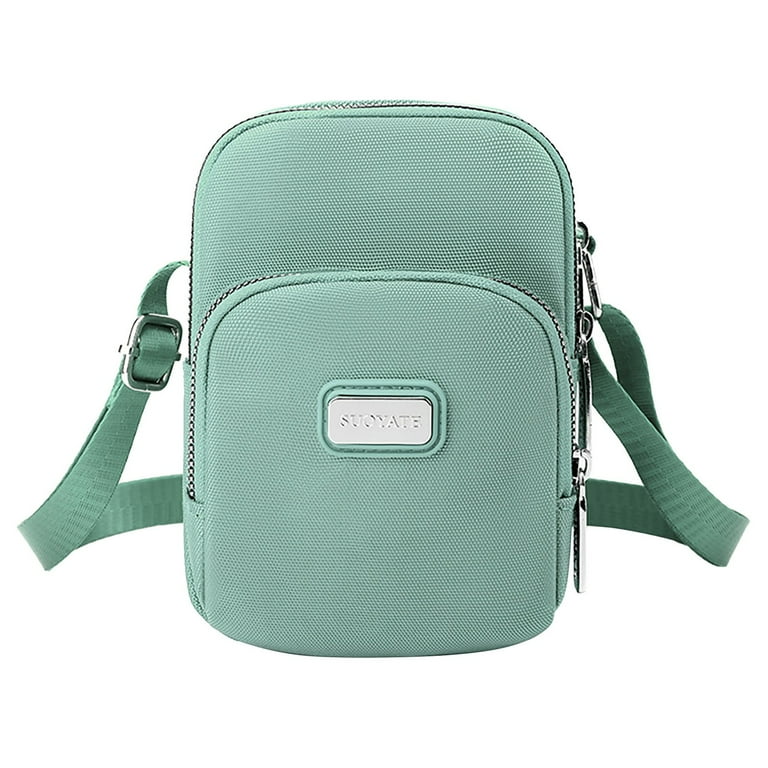 JDEFEG Over The Shoulder Bag New Solid Color Vertical Square Nylon One Shoulder Crossbody Cloth Mobile Phone Wallet Purses for Women B One Size