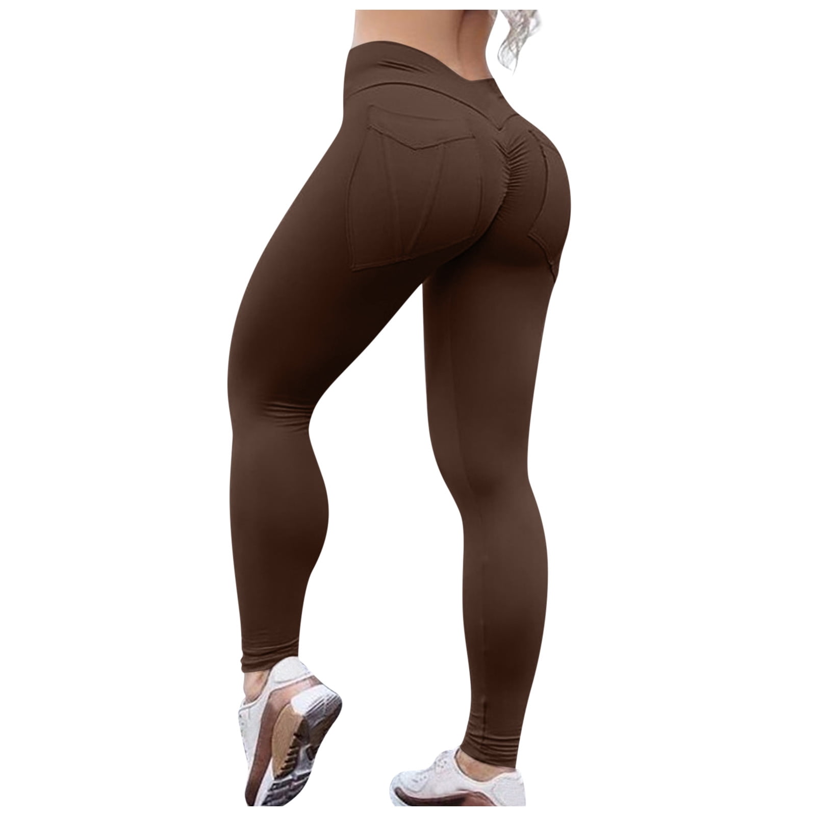 JDEFEG Men Yoga Pants Stretch Waisted High Workout Women's Pants