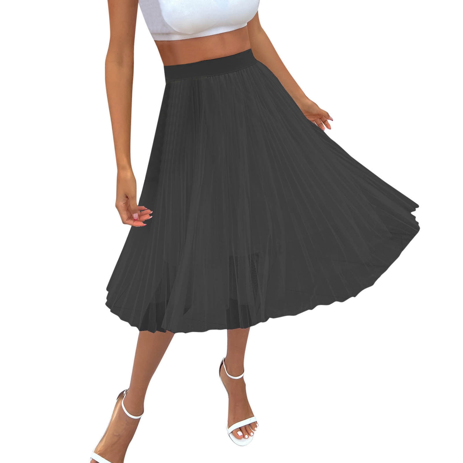 Black skater skirt top plus size knee length