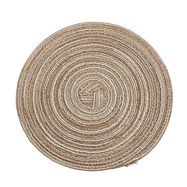 JDEFEG Round Table Mats for Dining Room Table Placemats Washable Woven