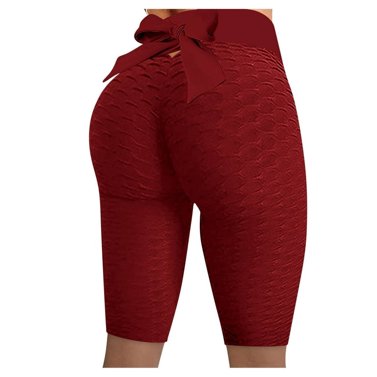JDEFEG Sheer Yoga Pants For Women Fitness Yoga Women's Tight-Fitting Casual  Shorts Lifting Sports Yoga Pants Teacher Pants Women Polyester Red Xl