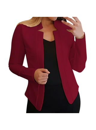 Fall Clearance Sale! RQYYD Women's Casual Office Blazers Long Sleeve Open  Front Solid Cardigan Jacket Business Lapel Work Jackets Plus Size (Army