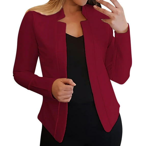 JDEFEG Short Women Winter Coats Womens Casual Pocketed Office Draped Open Front Cardigans Jacket Work Suit Women P Coats plus Size XXL