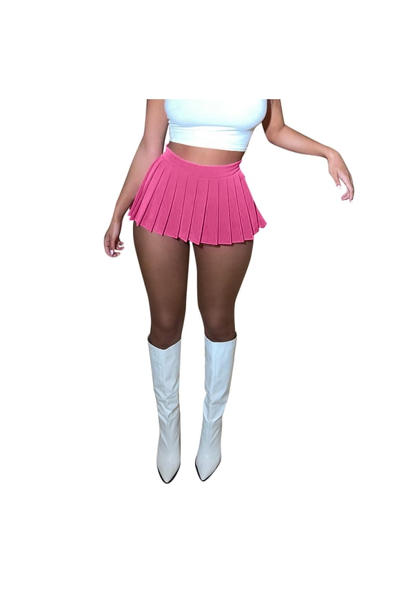 Skirt Cover Up Womens Mini Pleated Skirt Club High Elastic Tennis Skating Skirt A Line Skirt Short Vintage Skirts for Women Rd1 M