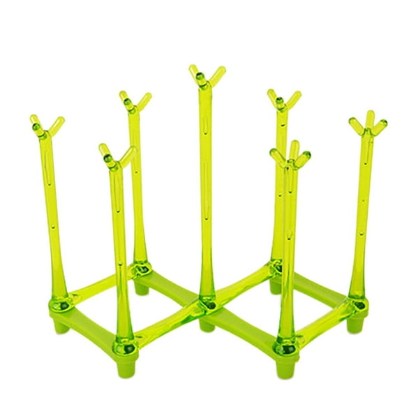 JDEFEG Small Sink Dish Rack Retractable Cup Drying Rack Drinking Glass and Sports Bottle Drainer Stand Mug Tree for Kitchen Countertop Rolling Dish Drainers for Kitchen Sink Green