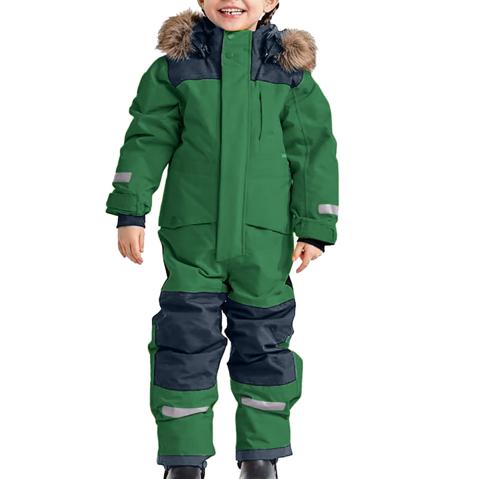 JDEFEG Snowsuit Children's Boys Ski Suit Thermal Ski Overall Winter ...