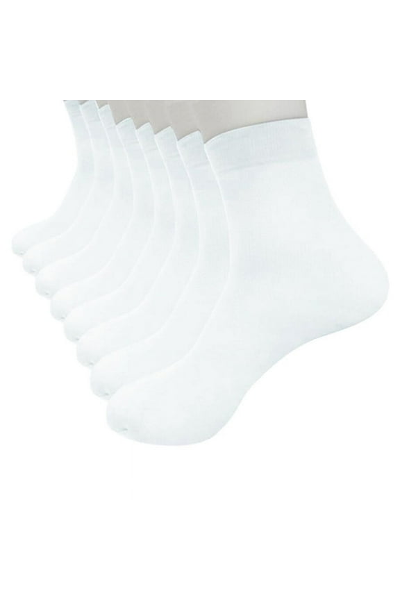 Socks for Women Compression Socks Women Ultra-Thin Elastic Short 4 Men Pairs Silk Fiber Silky Stockings Socks Socks Feel Good Socks Ankle Socks Scrunch Socks Cotton Blends,Cotton White