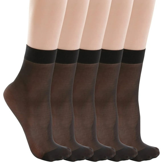 JDEFEG Socks for Women Seamless Toe Womens Socks 5 Pairs Women's Solid Socks Breathable Socks Mid Socks Cushion Work Socks Women Ankle Socks Scrunch Socks Cotton Black