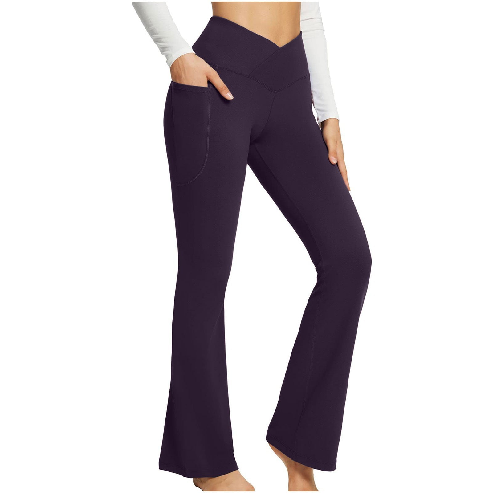JDEFEG Straight Leg Yoga Pants for Women Petite Length Women