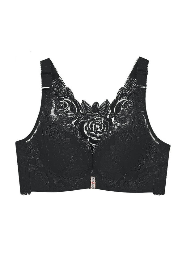 Supportive Bras for Women Push up Lace Bra Comfort Padded Lift up Women's Wireless Bra with Seamless Smooth Comfort Wirefree T Shirt Bra Black Size 40D