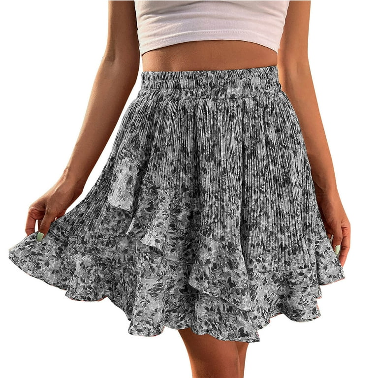 JDEFEG Swim Cover Up Skirt Women's Summer Empire Waist