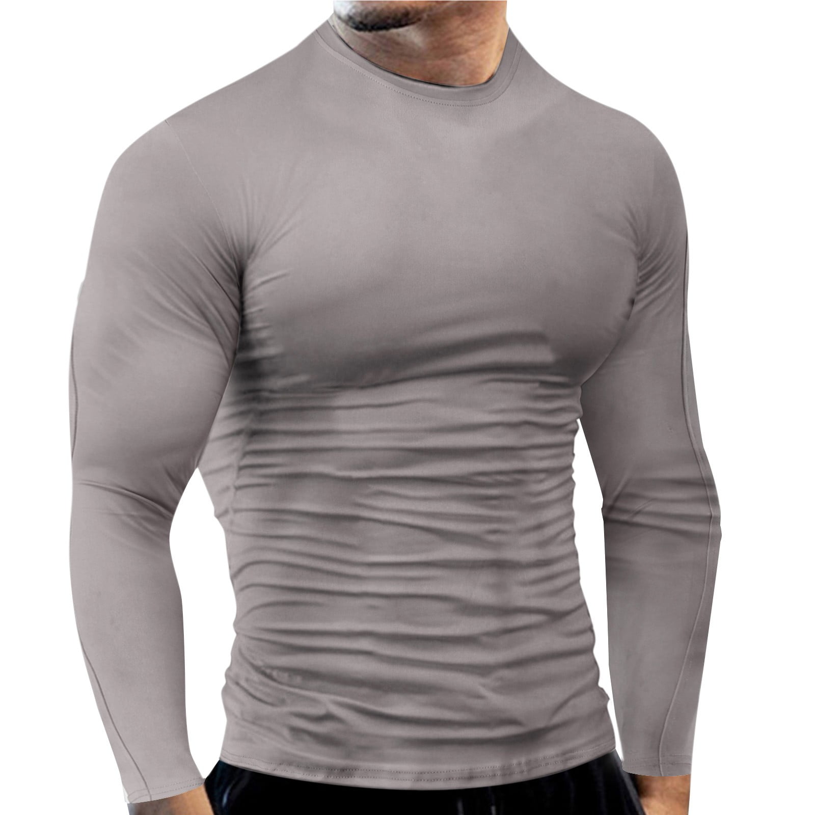 JDEFEG Mens Long Sleeve Shirt Mens Fashion T Shirt Short Sleeve Crewneck  Muscle Workout Shirt Cotton Tee Shirt Top Lightweight Long Sleeve T Shirt  Men