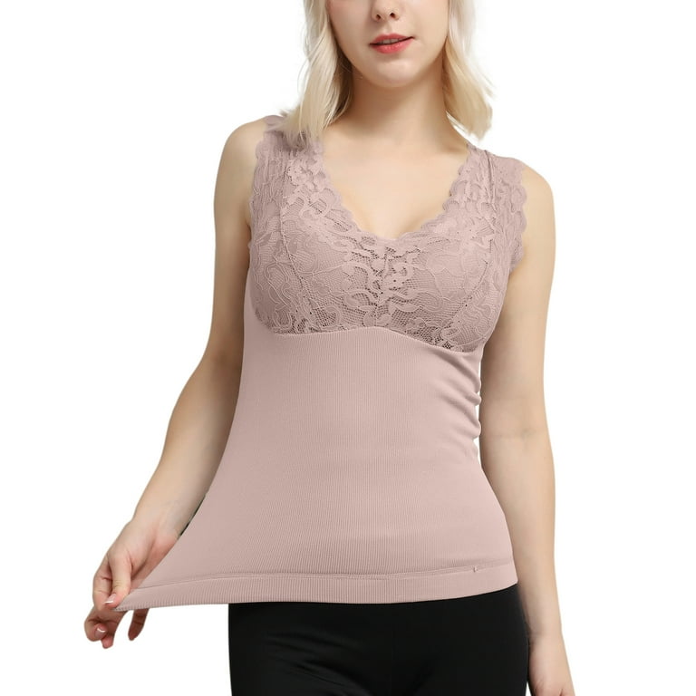JDEFEG Thermal Top for Women Winter Sleeveless Thermal Shirts for