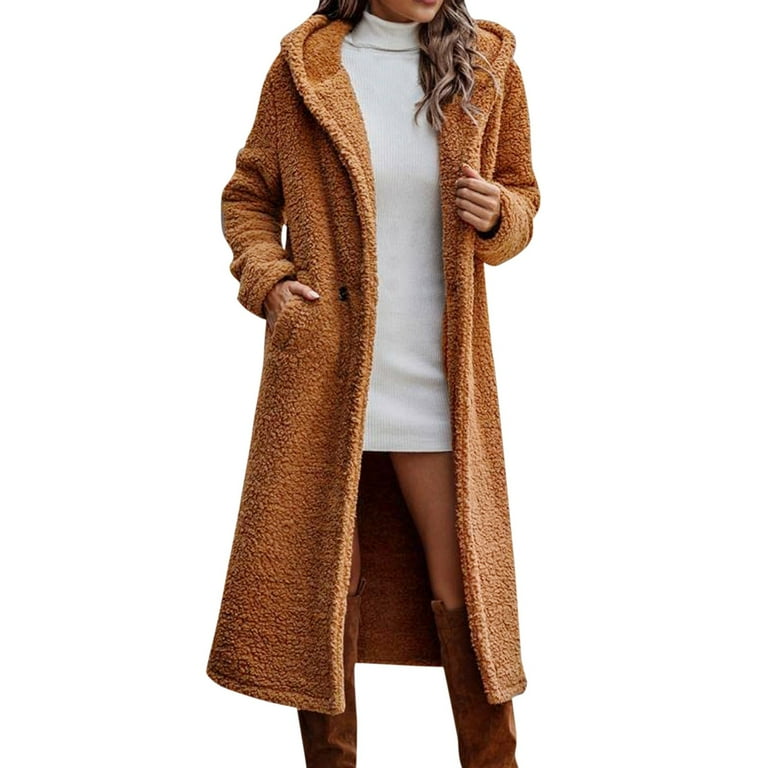 JDEFEG Things For Mom Women Coats Hooded Winter Coat Oversized