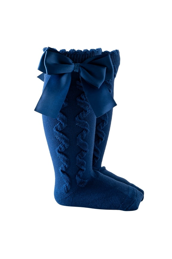 Toddler Girl Socks 4T Kids Baby Stockings Mid-Calf Toddler Sock Girls Knee-High Solid Princess Length Socks Baby Care Baby Girl Socks Nonskid Cotton Blend Blue L