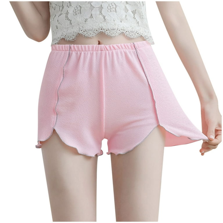 JDEFEG Women Panties Chub Rub Shorts Casual Solid Fashion Shorts Underwear  Slim Stretchy Women Pants Cotton Slip Women Underwear Spandex Pink M 