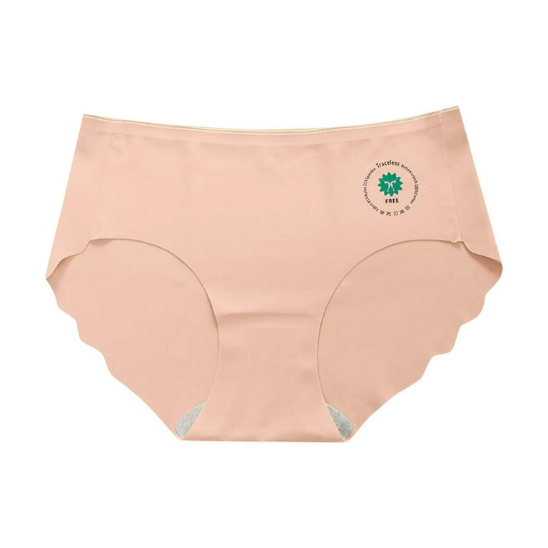 JDEFEG Women Panties Underwear Men Womens Panties Mid Waist Breathable Thin  Briefs Woman Bikini Panties Women Underwear Polyester Pink One Size