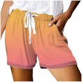 thumbnail image 1 of JDEFEG Women Shorts Elegant Women's Fashionable Printed Drawstring Shorts Summer Elastic Waist Casual Lightweight with Pockets 2 Orange Size S, 1 of 5