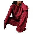 thumbnail image 1 of JDEFEG Women Two Piece Sleeve Two Loose Sport Color Solid Casual Casual Women's Hooded Piece Long Women Suits & Sets Plus Size Suit Pants for Women Polyester Xl, 1 of 7
