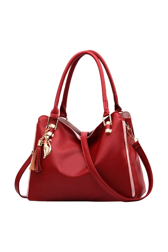Women's Shoulder Bag Fashion Handbags Wallet Tote Bag Shoulder Bag Top Handle Satchel Purse Simple Women's Handbag Large Capacity Handbag Red