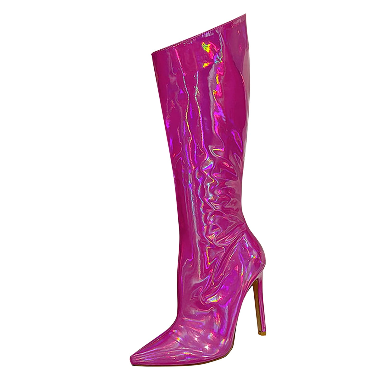 Eusibb Women's Stone Pattern Knee High Boots - Low Heel, Zipper, Pointed Toe Retro Style For Daily Wear & Parties - View #4
