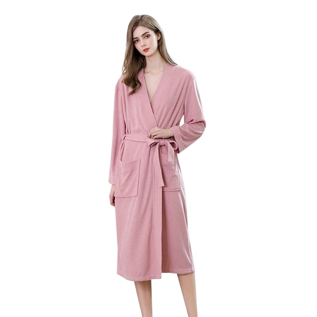 JDEFEG Womens Lightweight Robe Plus Size Womens Robe Soft Shawl Collar ...