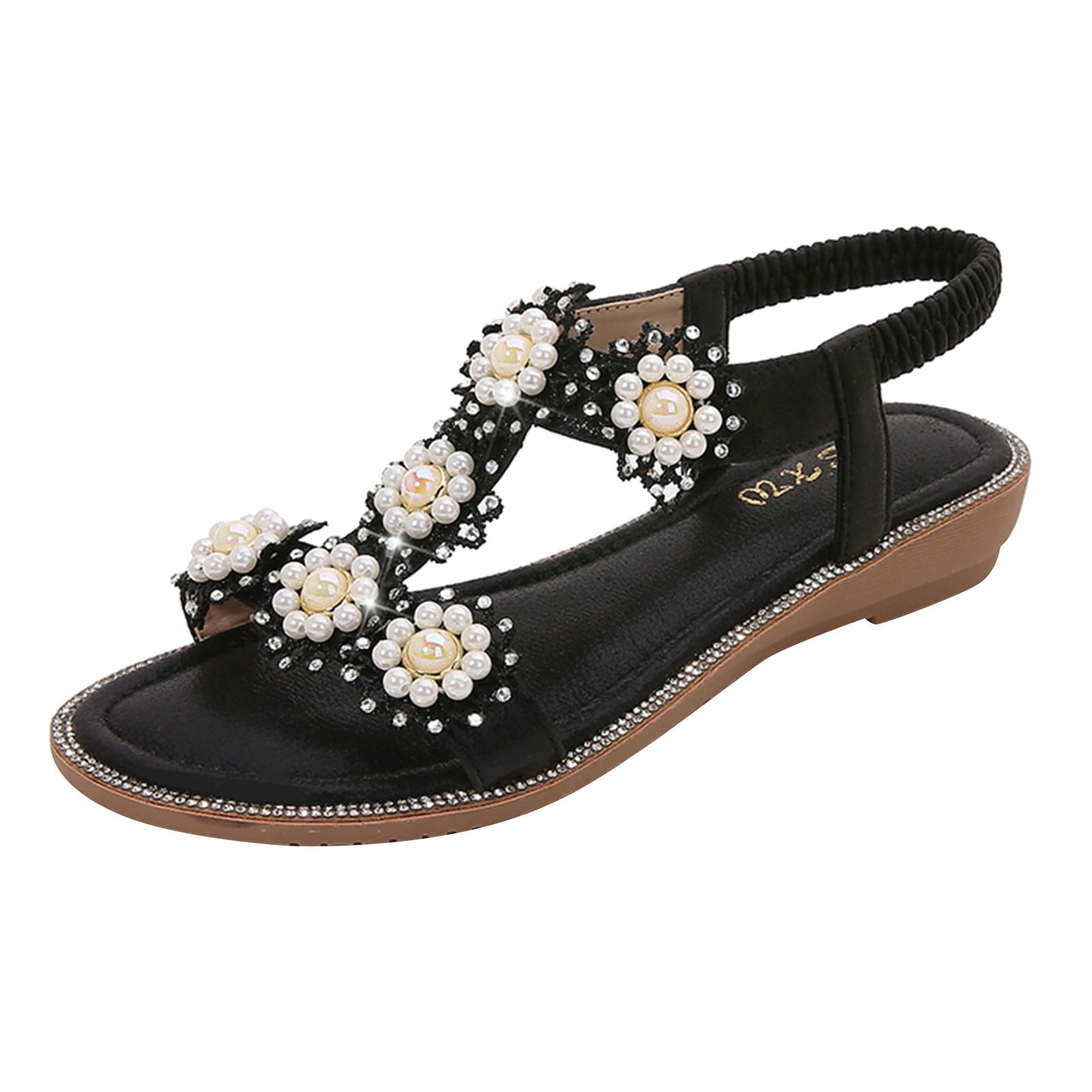 Ladies black sandals size 9 best sale