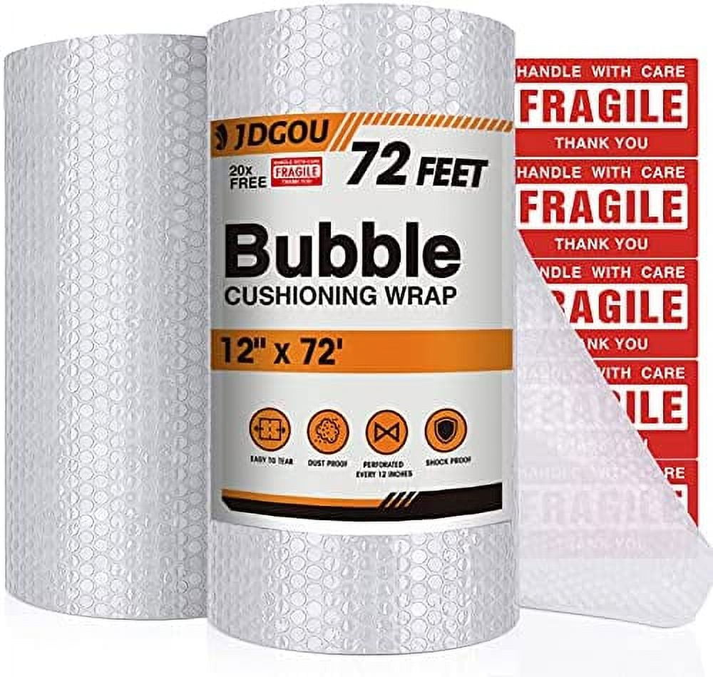 Duck Brand Small Bubble Cushioning Wrap, 12 in x 150 ft, Clear, 286677