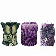 JDH 2PCS Butterfly Flower Cylinder Molds Silicone Wave Spiral Candle Mold - Silicone Resin Casting Molds for Candle & Resin & Soap Craft Supplies Home Decoration