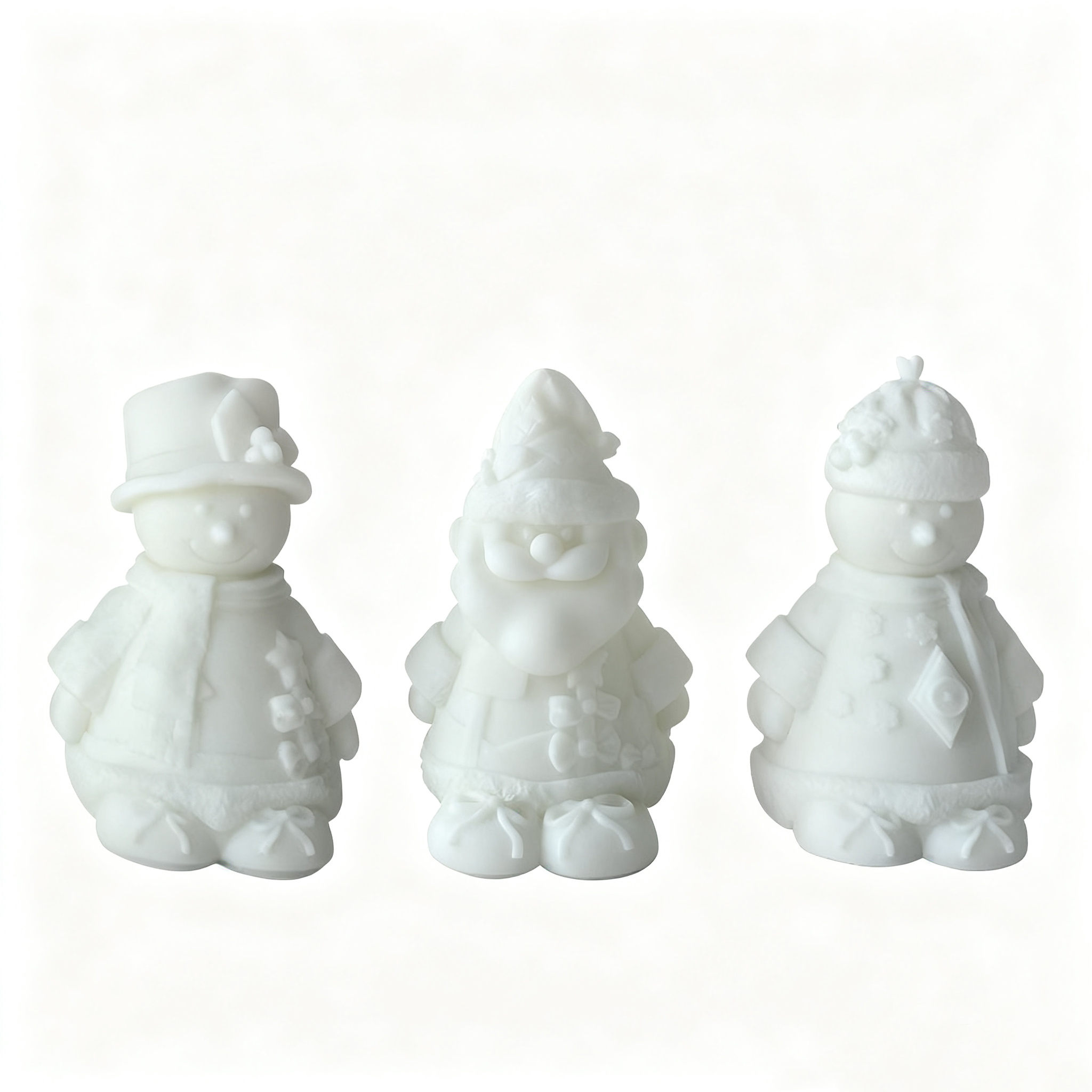 JDH 2PCS Christmas Mold Christmas Snowman Aromatherapy Candle Silicone Molds Resin Casting Mould for DIY Candle Making Polymer Clay Craft Plaster Christmas Home Desktop Decoration
