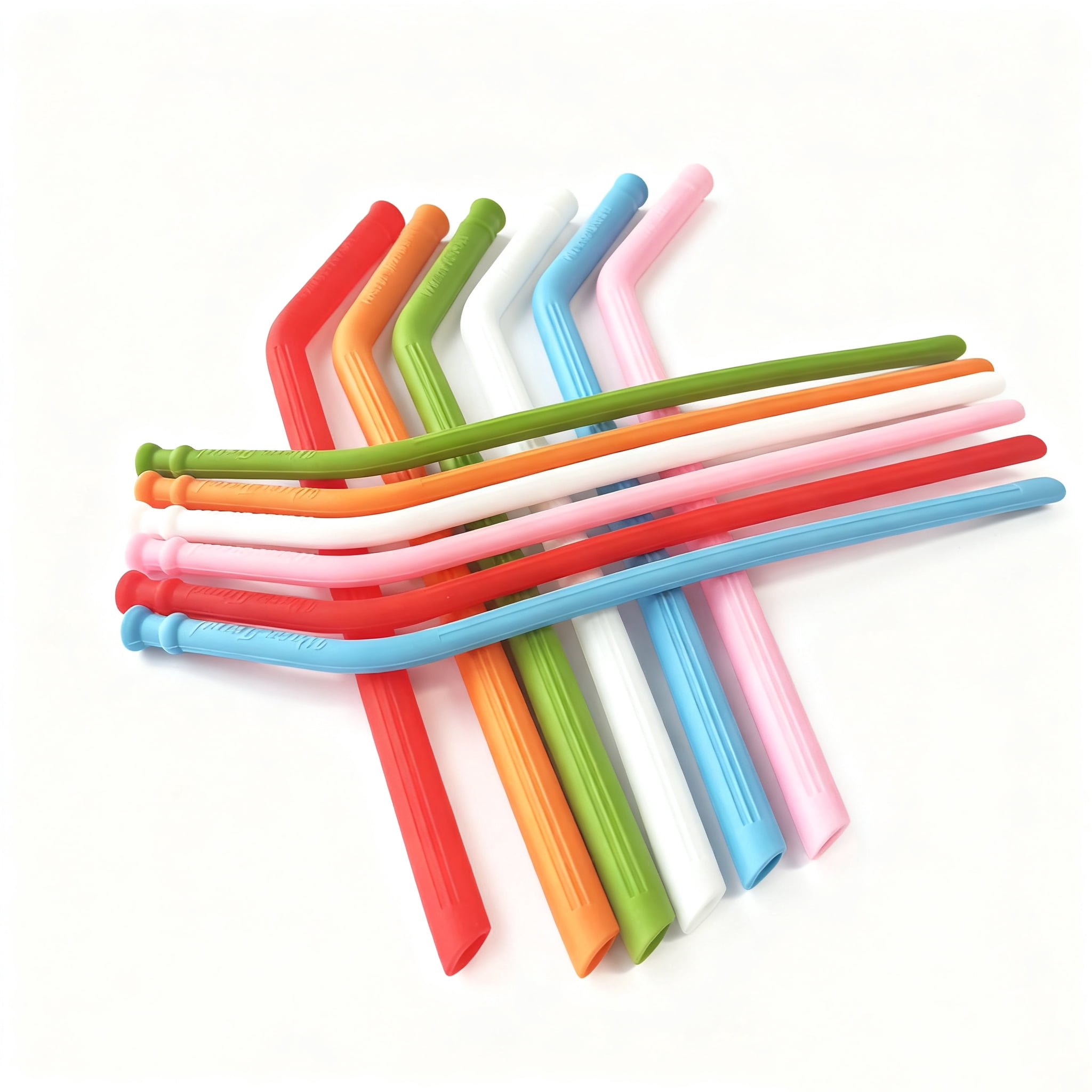 JDH 6PCS Small Bent Reusable Bent Silicone Straws for Boba, Smoothies ...