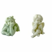 JDH Silicone 2PCS Angel Aromatherapy Silicone Candle Mold DIY Cupid Angel Silicone Mold Rose Resin Gypsum Decorative Ornament