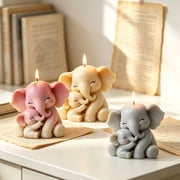 JDH Silicone Adorable Hugging Elephant Family Silicone Casting Mold, 3D Animal DIY Craft Mold for Aromatherapy Candle, Bath Soap, Resin, Plaster