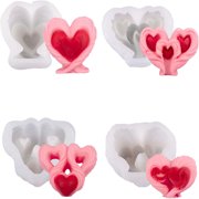 JDH silicone 2PCS Love Silicone Mold Romantic Love Rotating Ripple Silicone Candle Mold Making Candle Cake, Chocolate, Handmade Soap Valentines Day, Wedding Decoration Love Resin Mold
