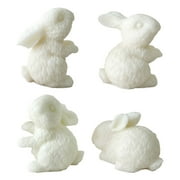 JDH silicone 3PCS Cute Rabbit Silicone Candle & Soap Molds for Fondant Cake & Chocolate Decoration DIY Animal Resin Soap Wax Polymer Clay Art Craft Home Decor