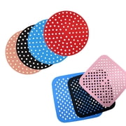 JDH silicone 4PCS Air Fryer Liners Reusable Silicone Non-Stick Mats Air Fryer Silicone Tray Accessories   8.85 Inch Square