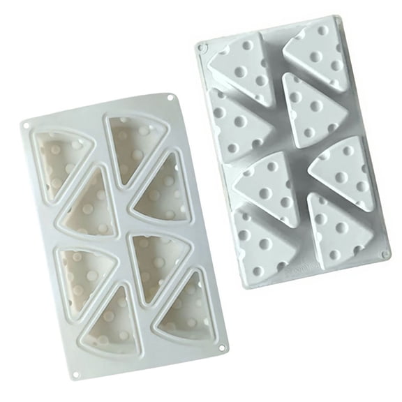 JDH silicone 8-piece cheese silicone mold for baking French desserts，DIY baking tools, desserts molds(big size,white)